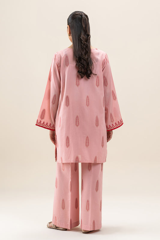 2 PIECE EMBROIDERED  JACQUARD SUIT-ETHNIC BLUSH (UNSTITCHED)