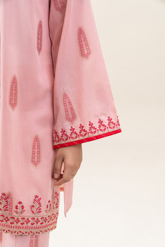 2 PIECE EMBROIDERED  JACQUARD SUIT-ETHNIC BLUSH (UNSTITCHED)