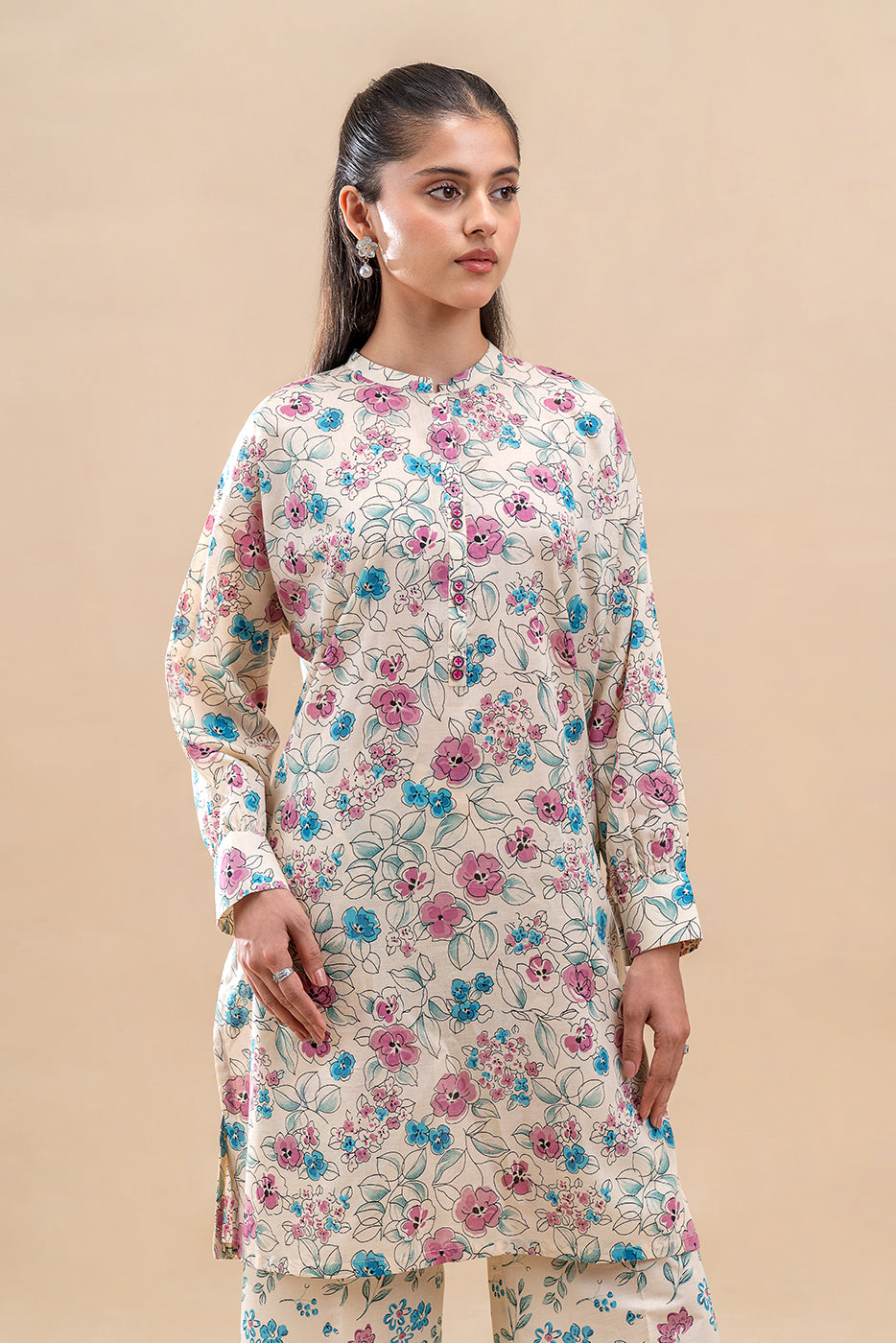 2 PIECE PRINTED LAWN SUIT-FLORAL CHARM (UNSTITCHED)