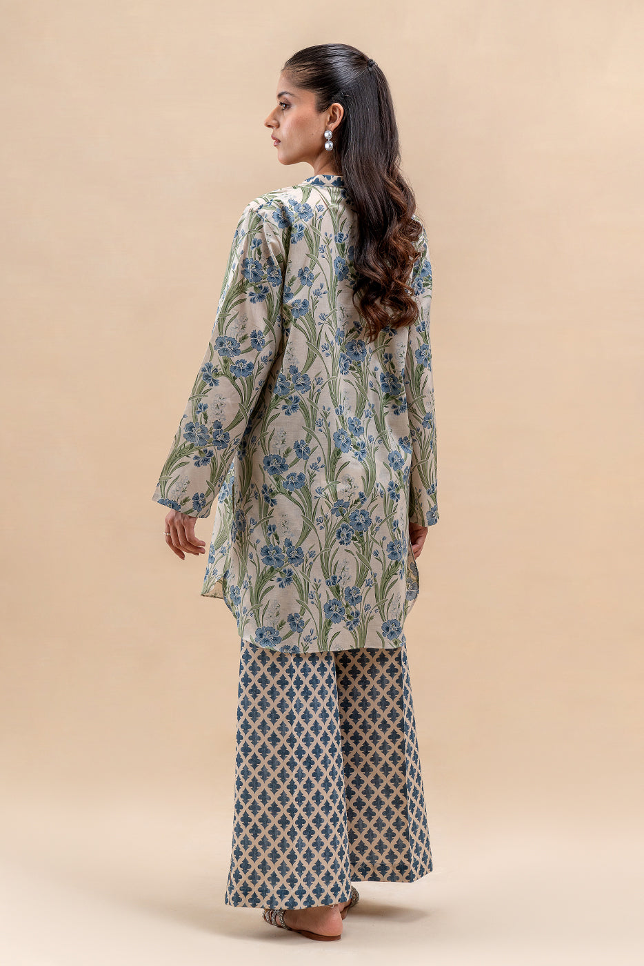 2 PIECE PRINTED LAWN SUIT-IVORY PEARL (UNSTITCHED)