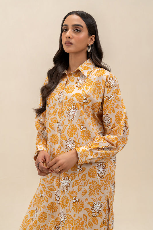 2 PIECE PRINTED LAWN SUIT-CANARY GARDEN (UNSTITCHED)