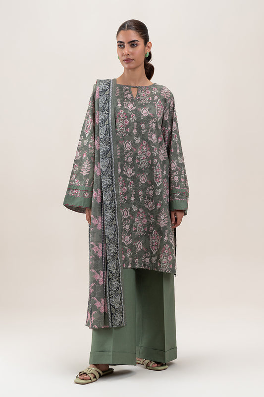 2 PIECE PRINTED LAWN SUIT-COTTAGE SAGE (UNSTITCHED)