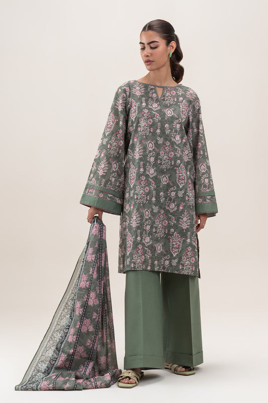 2 PIECE PRINTED LAWN SUIT-COTTAGE SAGE (UNSTITCHED)