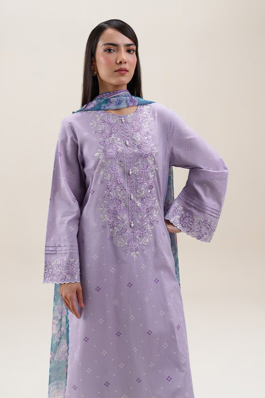 2 PIECE EMBROIDERED LAWN SUIT-LAVENDER FROST (UNSTITCHED)
