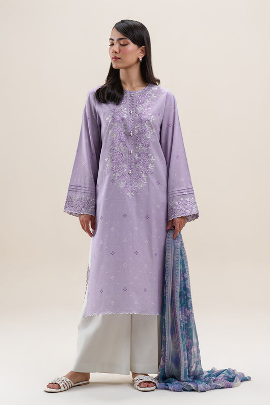 2 PIECE EMBROIDERED LAWN SUIT-LAVENDER FROST (UNSTITCHED)