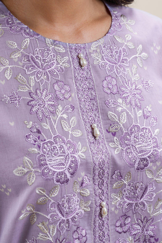 2 PIECE EMBROIDERED LAWN SUIT-LAVENDER FROST (UNSTITCHED)