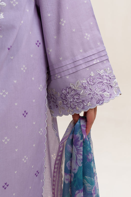 2 PIECE EMBROIDERED LAWN SUIT-LAVENDER FROST (UNSTITCHED)
