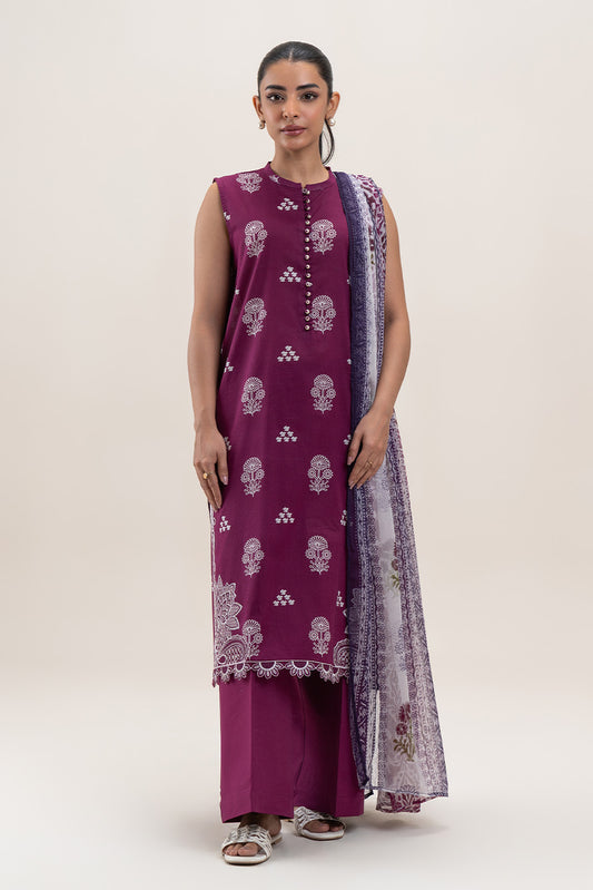 2 PIECE EMBROIDERED LAWN SUIT-SANGRIA HAZE (UNSTITCHED)