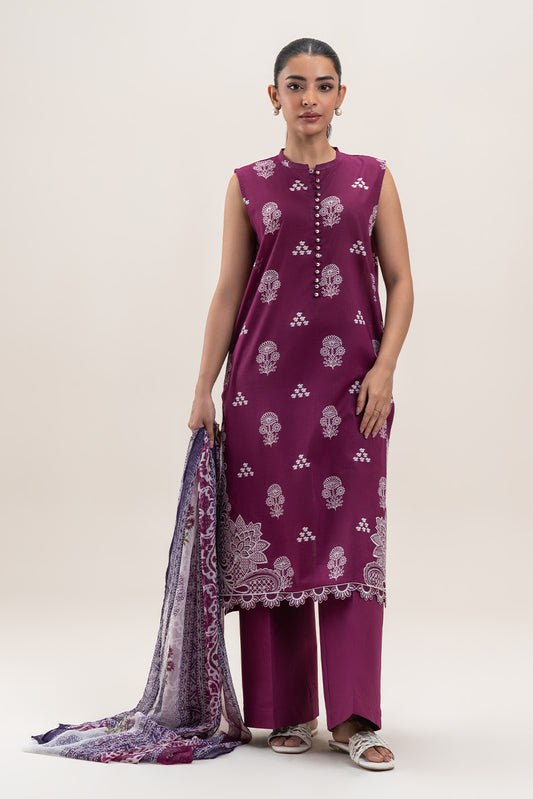 2 PIECE EMBROIDERED LAWN SUIT-SANGRIA HAZE (UNSTITCHED)