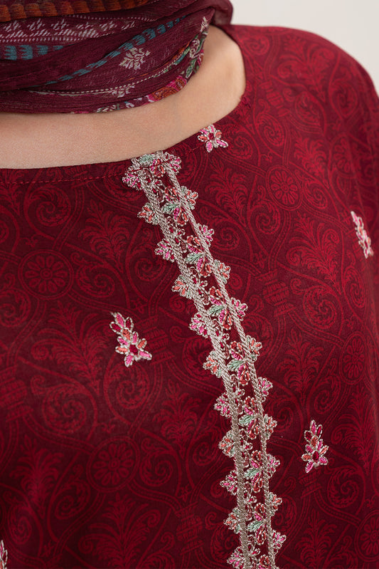 2 PIECE EMBROIDERED LAWN SUIT-CHERRY BREEZE (UNSTITCHED)