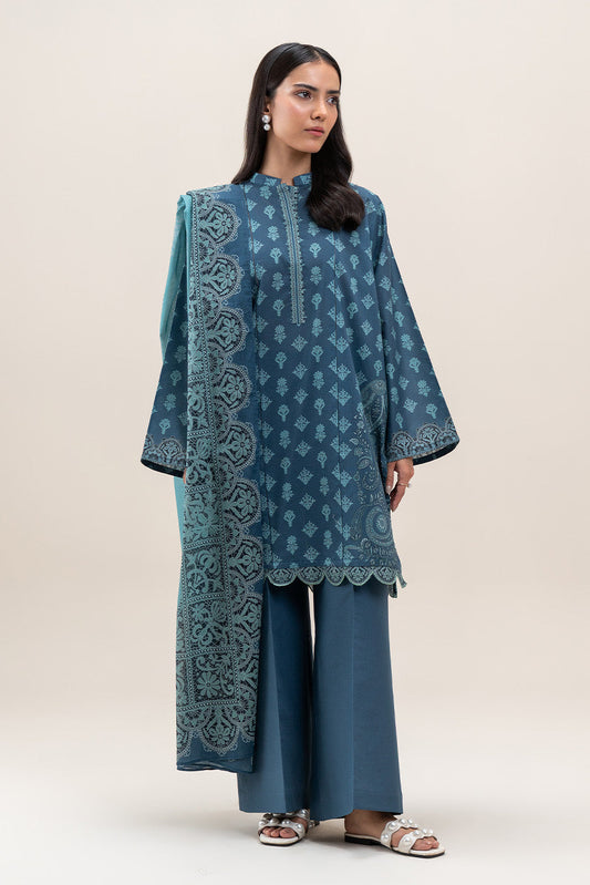 3 PIECE PRINTED LAWN SUIT-MIDNIGHT MUSK (UNSTITCHED)