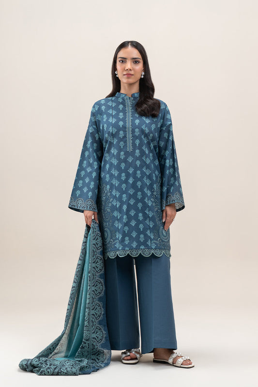 3 PIECE PRINTED LAWN SUIT-MIDNIGHT MUSK (UNSTITCHED)