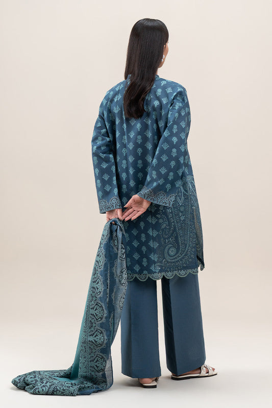 3 PIECE PRINTED LAWN SUIT-MIDNIGHT MUSK (UNSTITCHED)