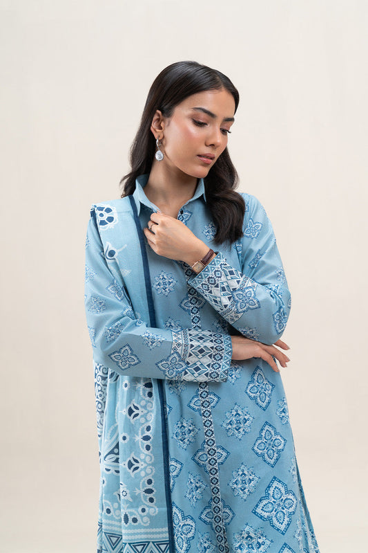 3 PIECE PRINTED LAWN SUIT-CAROLINA GEM (UNSTITCHED)