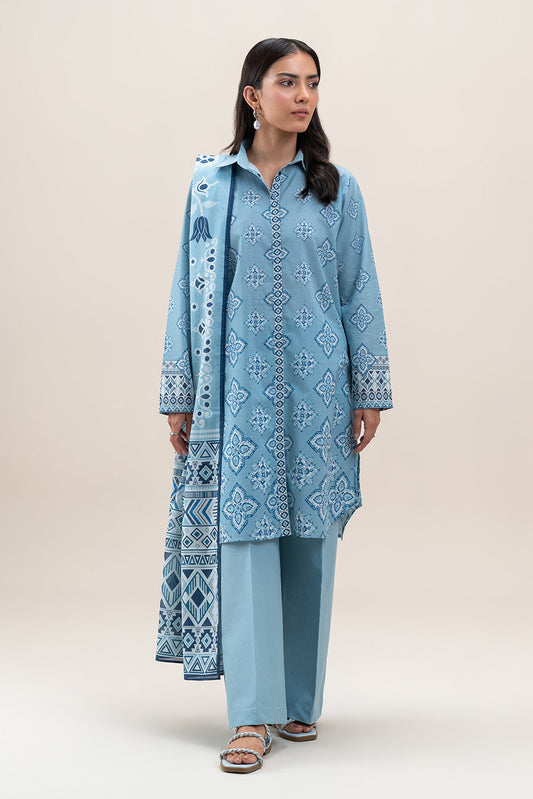 3 PIECE PRINTED LAWN SUIT-CAROLINA GEM (UNSTITCHED)