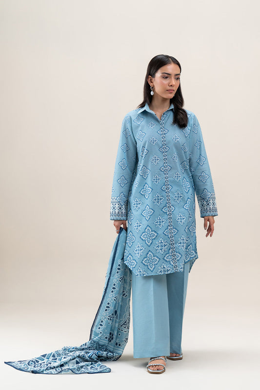 3 PIECE PRINTED LAWN SUIT-CAROLINA GEM (UNSTITCHED)