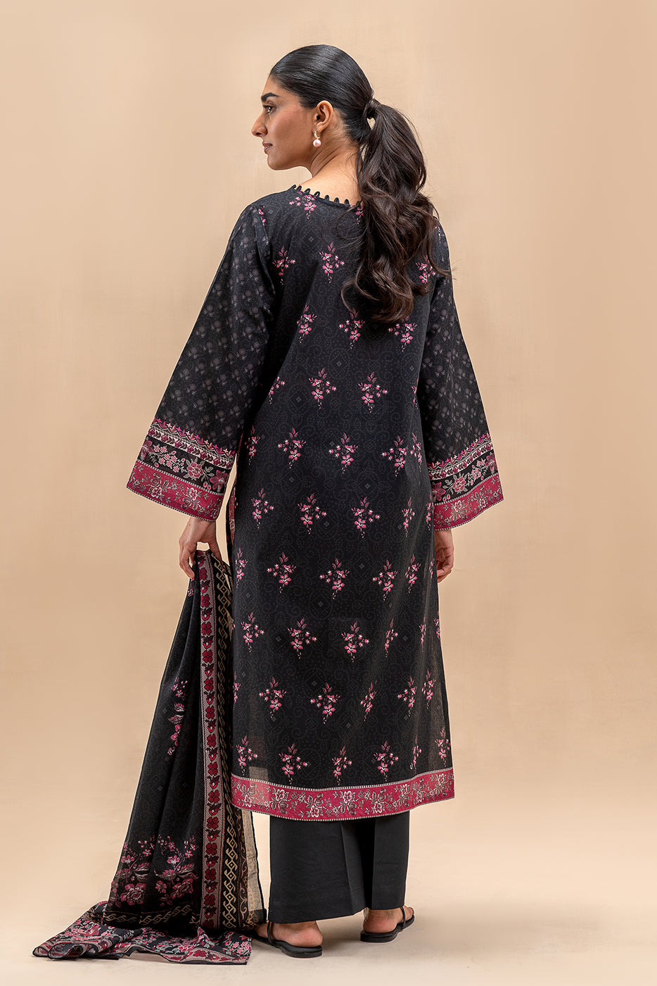 3 PIECE PRINTED LAWN SUIT-GRANITE GLOOM (UNSTITCHED)