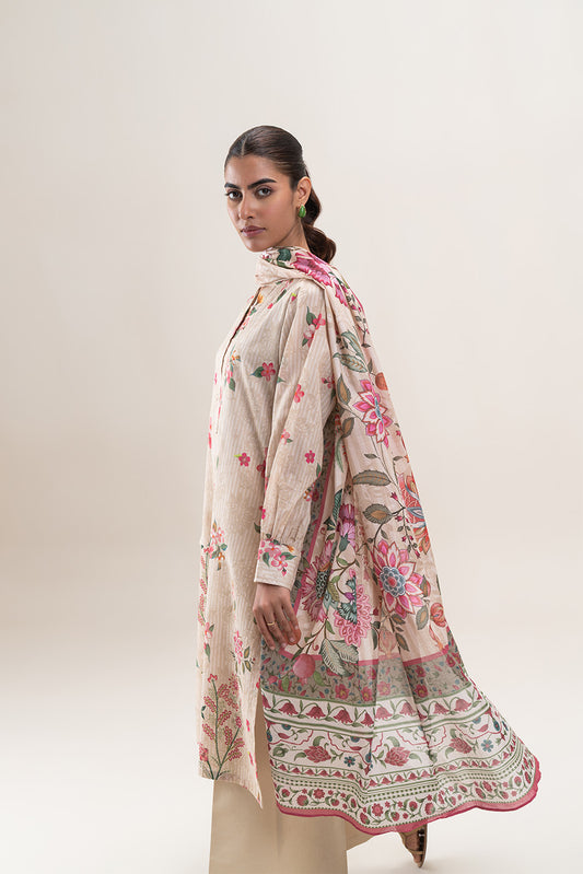 3 PIECE PRINTED LAWN SUIT-GARDENIA DUSK (UNSTITCHED)