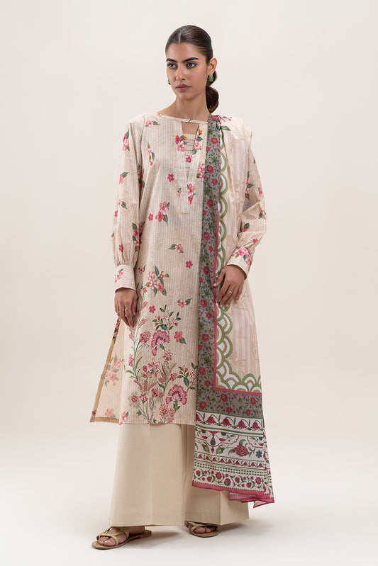 3 PIECE PRINTED LAWN SUIT-GARDENIA DUSK (UNSTITCHED)