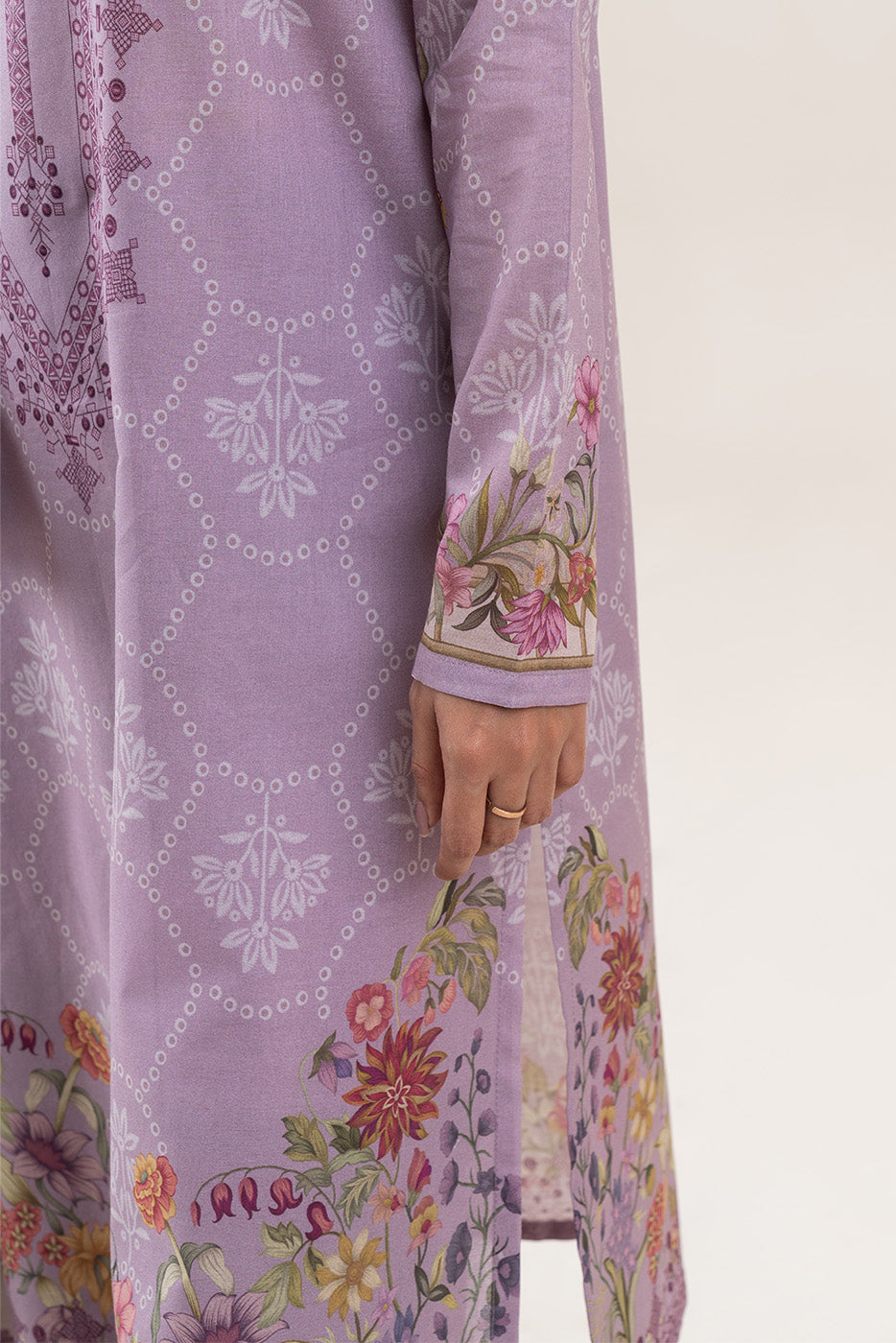 3 PIECE PRINTED LAWN SUIT-HEATHER BLOOM (UNSTITCHED)