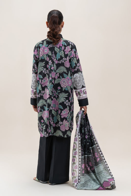 3 PIECE PRINTED LAWN SUIT-RAVEN BLOOM (UNSTITCHED)