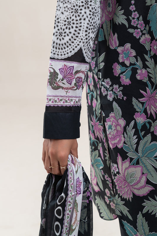 3 PIECE PRINTED LAWN SUIT-RAVEN BLOOM (UNSTITCHED)