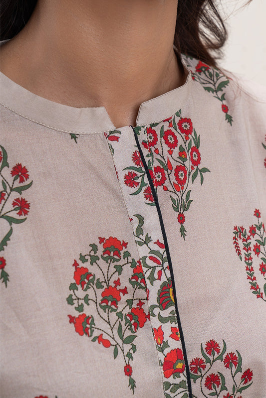 3 PIECE PRINTED LAWN SUIT-SOFT BREEZE (UNSTITCHED)