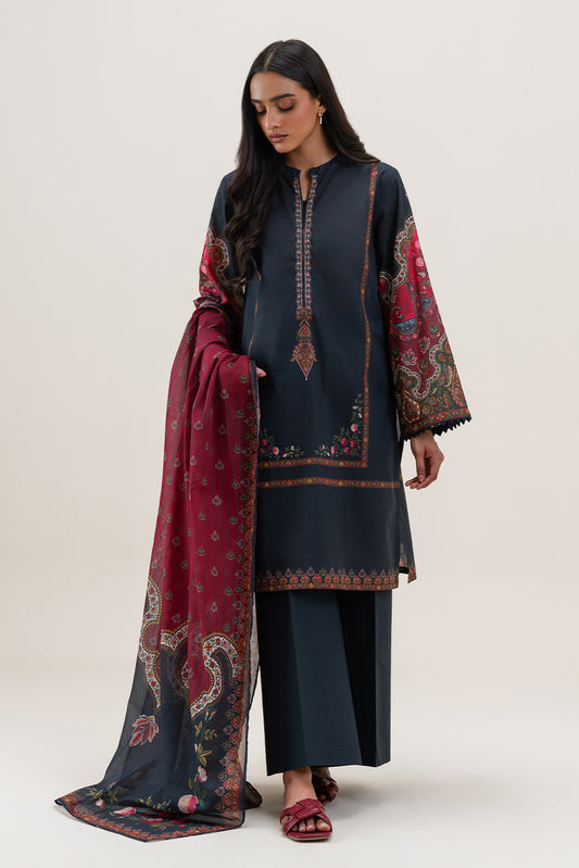 3 PIECE PRINTED LAWN SUIT-ROYAL AURA (UNSTITCHED)
