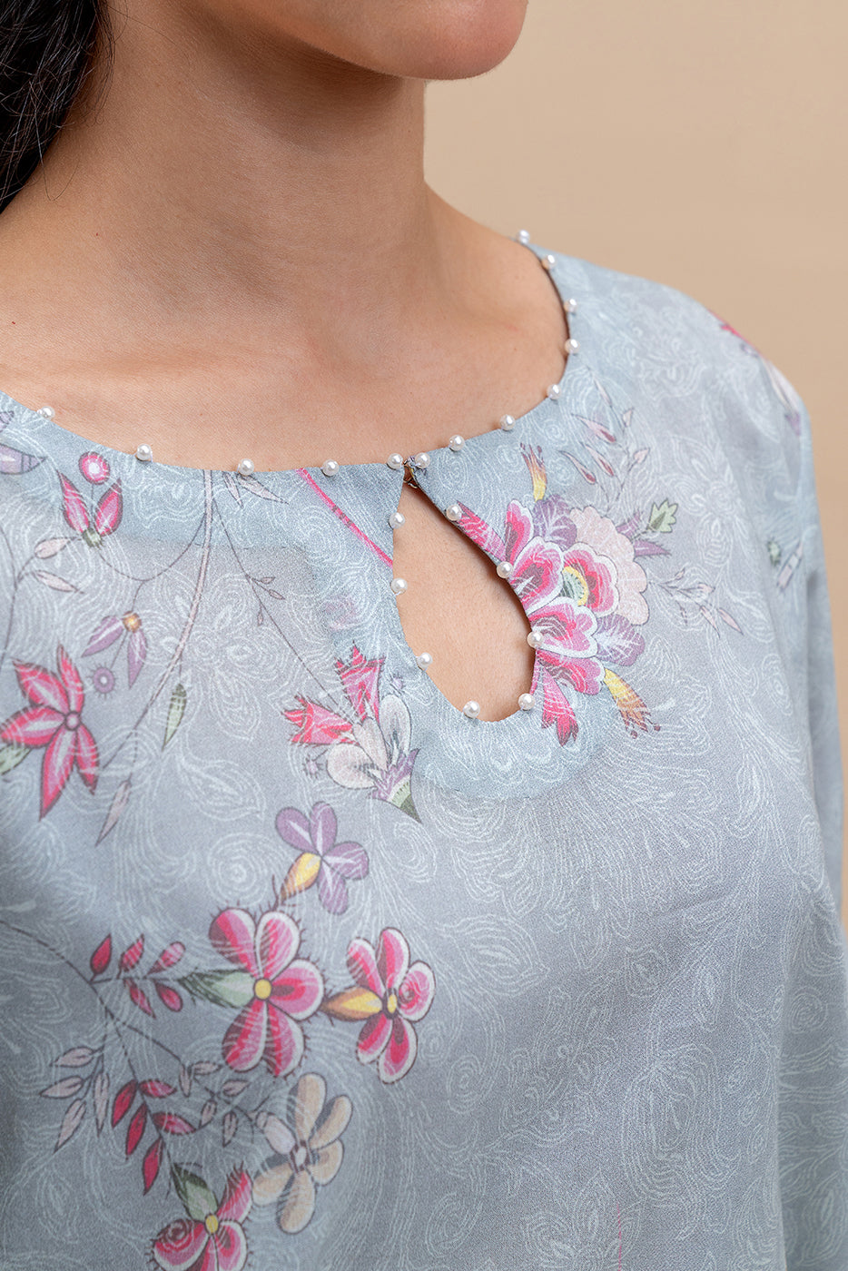 3 PIECE PRINTED LAWN SUIT-BALLARD BLUE (UNSTITCHED)