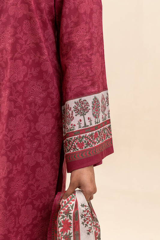 3 PIECE PRINTED LAWN SUIT-MULBERRY ZEST (UNSTITCHED)