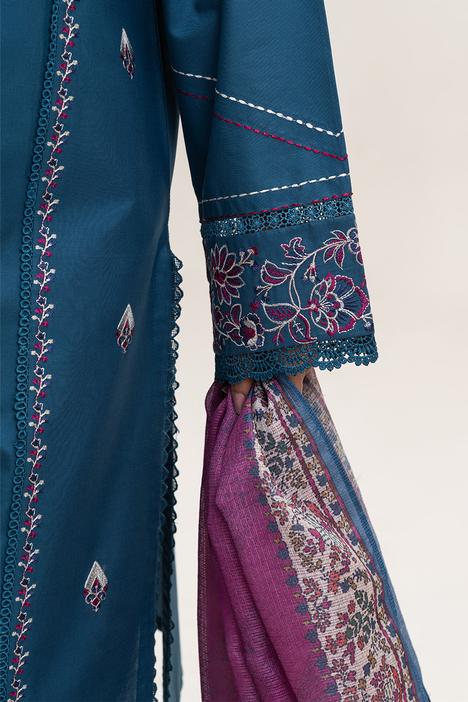 3 PIECE EMBROIDERED LAWN SUIT-AEGEAN MIST (UNSTITCHED)