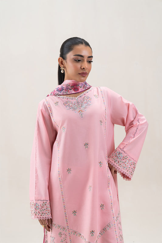3 PIECE EMBROIDERED LAWN SUIT-BLUSH DEW (UNSTITCHED)