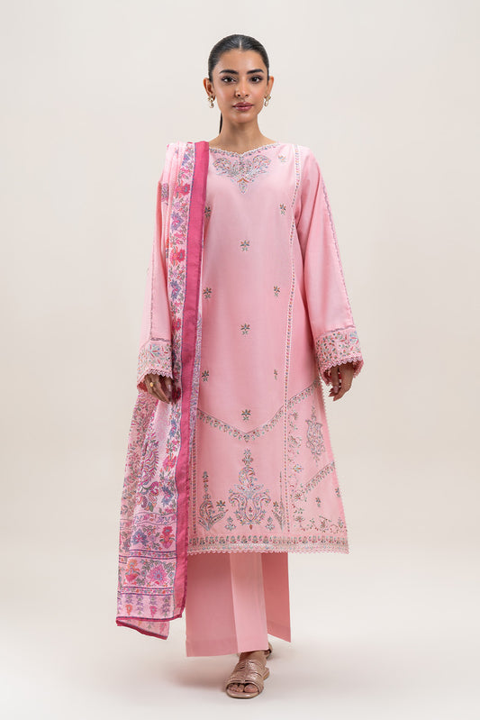 3 PIECE EMBROIDERED LAWN SUIT-BLUSH DEW (UNSTITCHED)