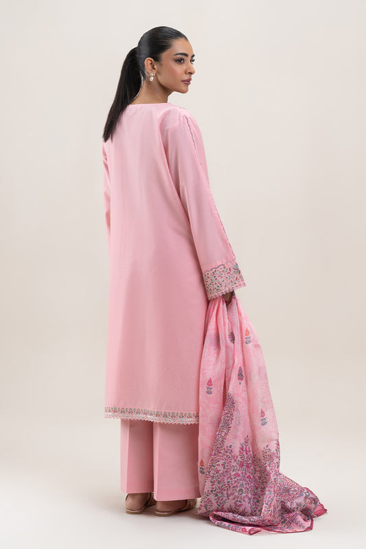 3 PIECE EMBROIDERED LAWN SUIT-BLUSH DEW (UNSTITCHED)