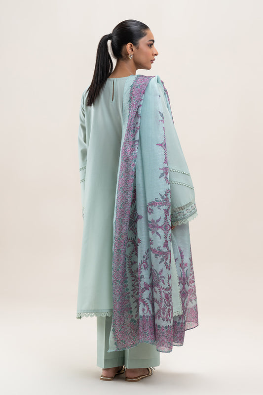 3 PIECE EMBROIDERED LAWN SUIT-PISTACHIO CHARM (UNSTITCHED)