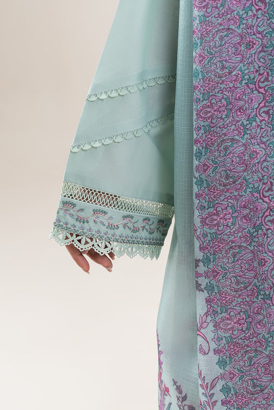 3 PIECE EMBROIDERED LAWN SUIT-PISTACHIO CHARM (UNSTITCHED)