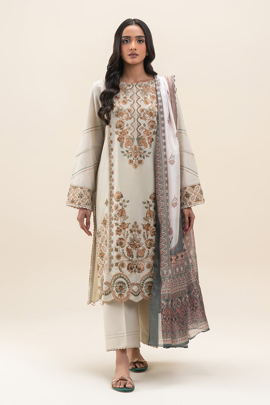 3 PIECE EMBROIDERED LAWN SUIT-ORNATE GEM (UNSTITCHED)