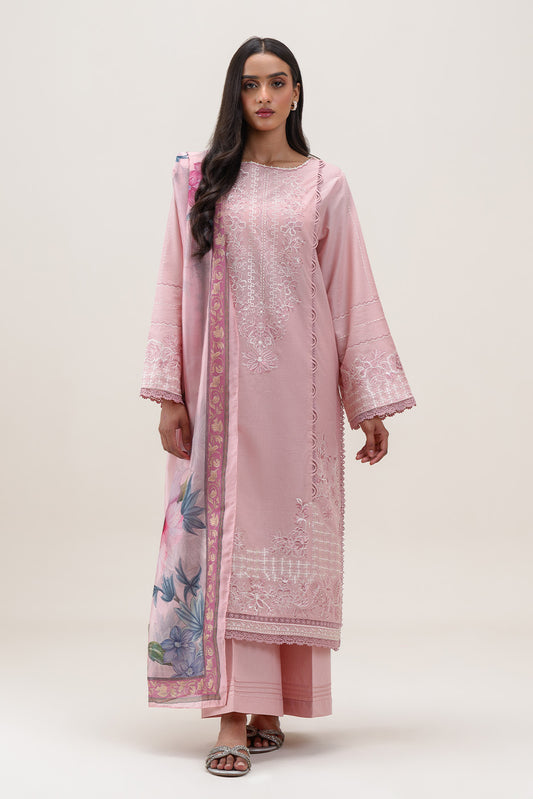 3 PIECE EMBROIDERED LAWN SUIT-BLUSH TINT (UNSTITCHED)