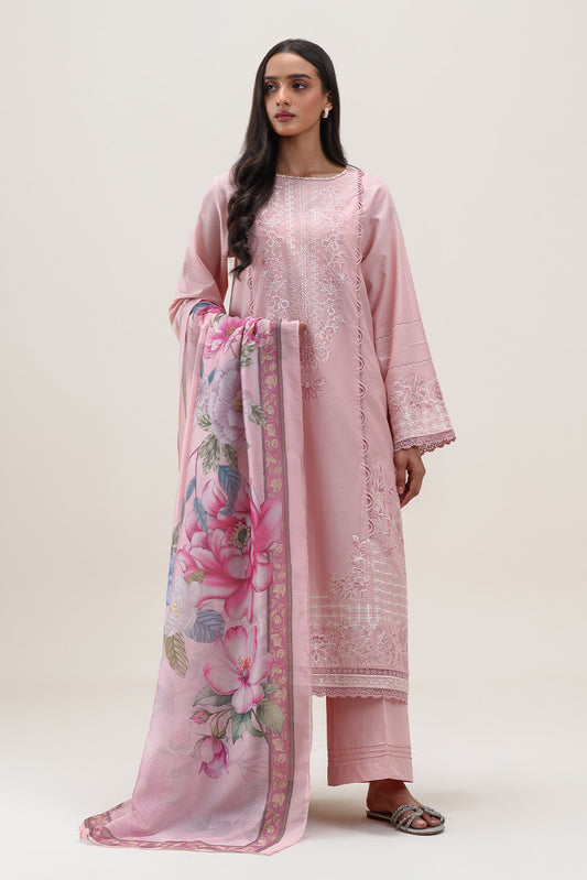 3 PIECE EMBROIDERED LAWN SUIT-BLUSH TINT (UNSTITCHED)