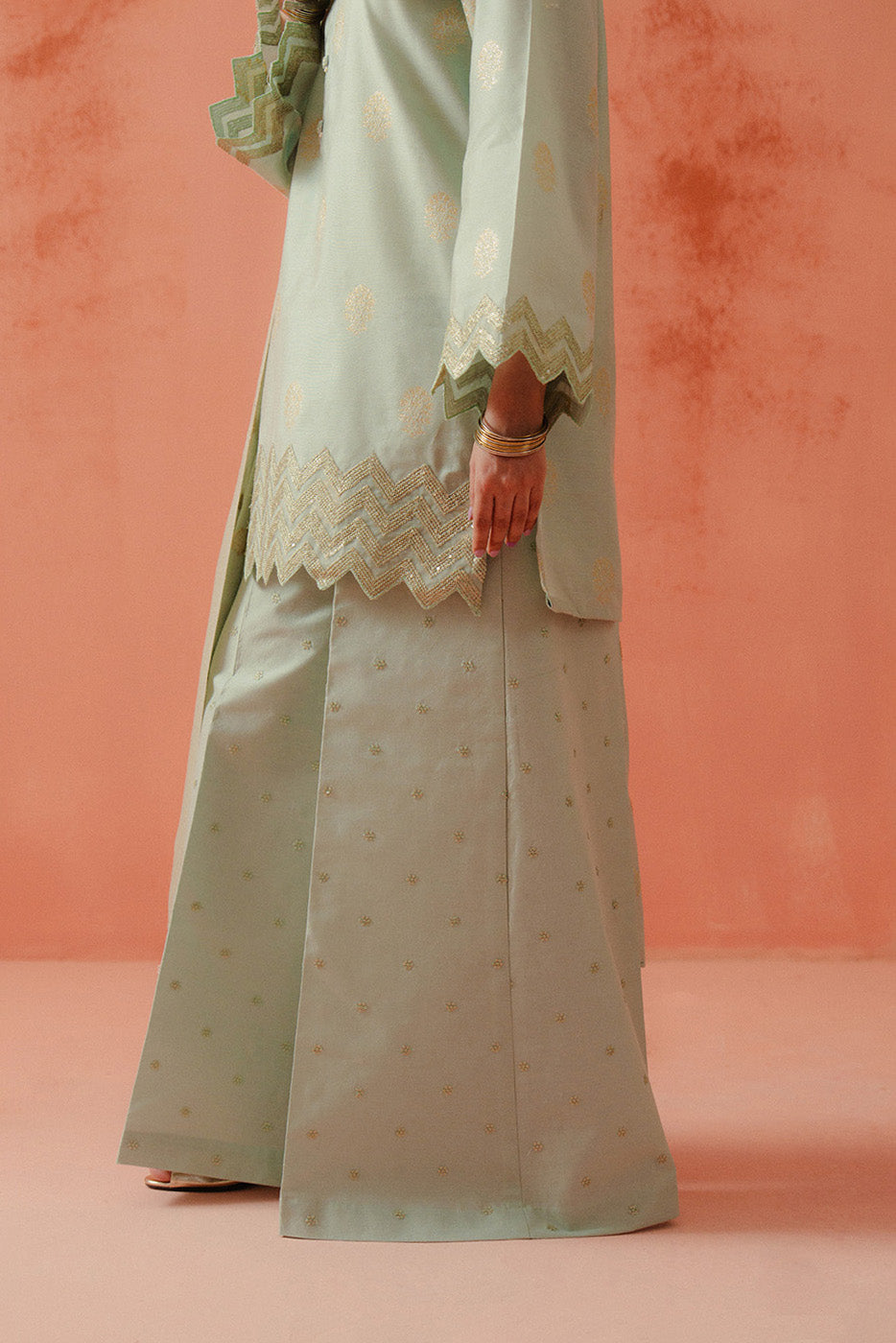 3 PIECE EMBROIDERED LUREX YAN DYED JACQUARD SUIT-SKY MELODY (UNSTITCHED)