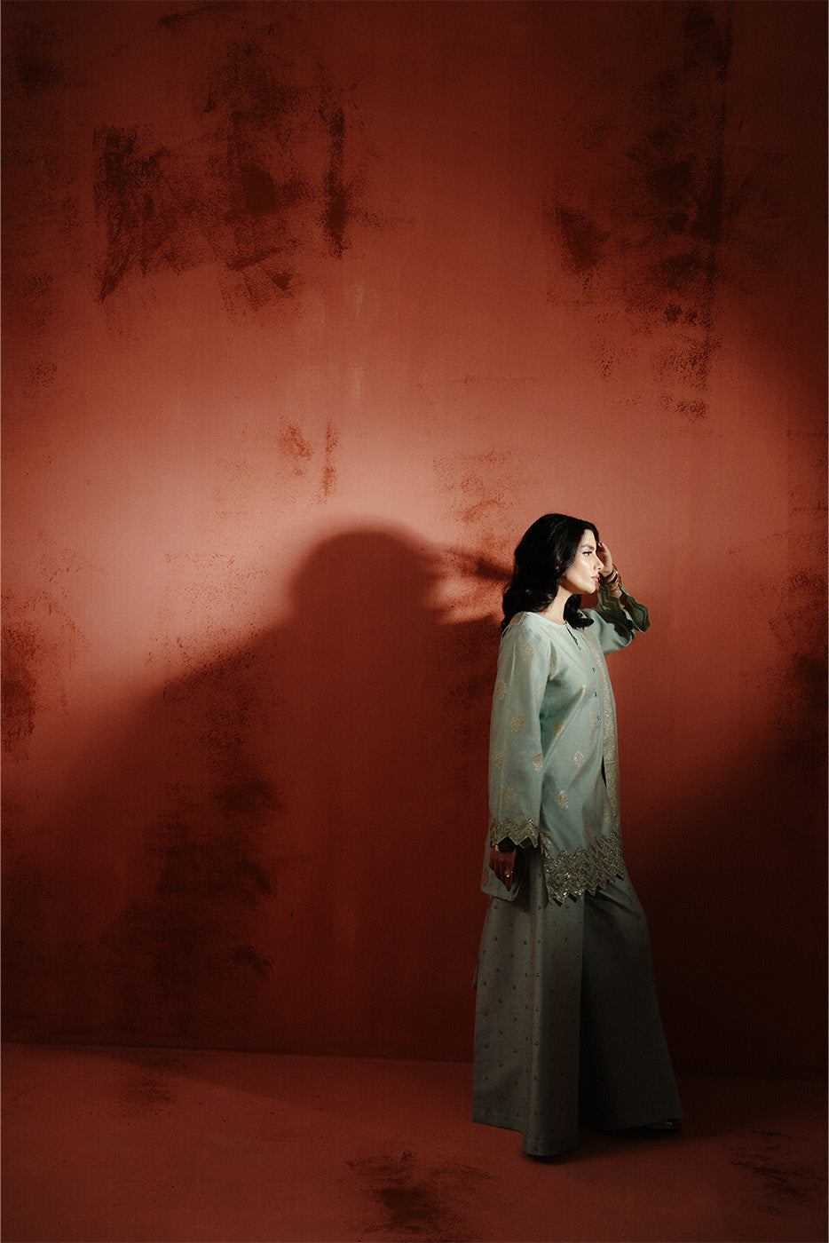 3 PIECE EMBROIDERED LUREX YAN DYED JACQUARD SUIT-SKY MELODY (UNSTITCHED)