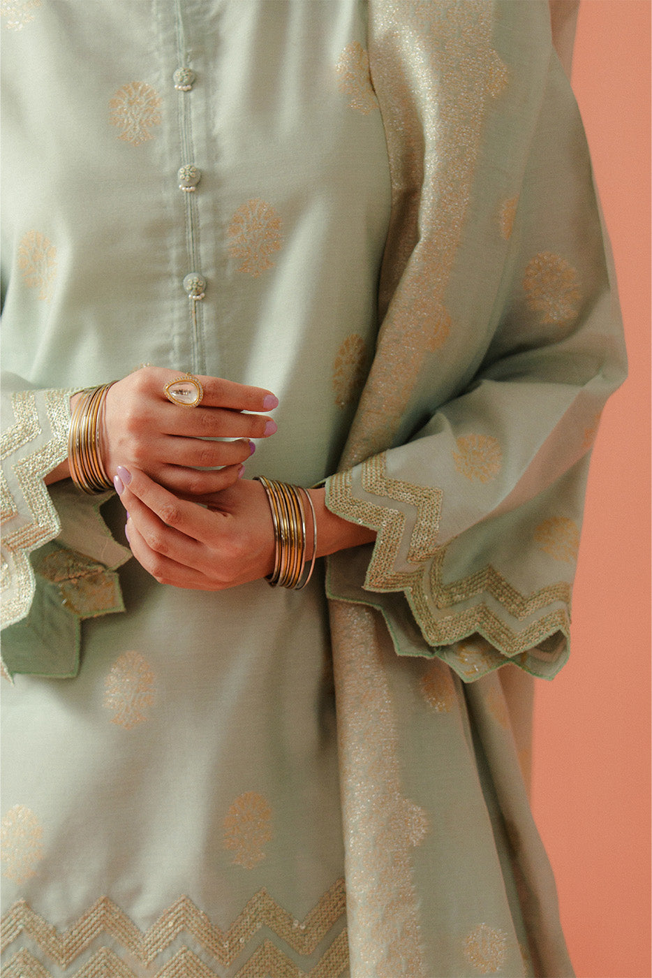 3 PIECE EMBROIDERED LUREX YAN DYED JACQUARD SUIT-SKY MELODY (UNSTITCHED)