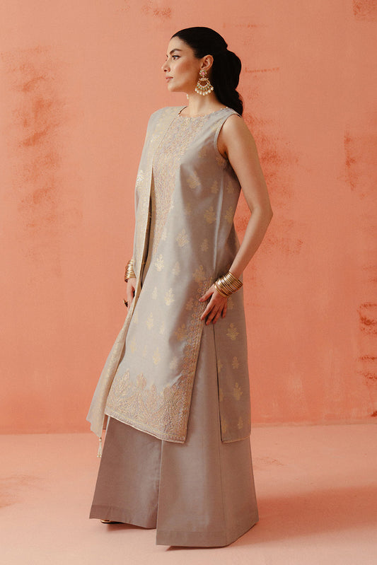 3 PIECE EMBROIDERED LUREX YAN DYED JACQUARD SUIT-AQUA GLAM (UNSTITCHED)