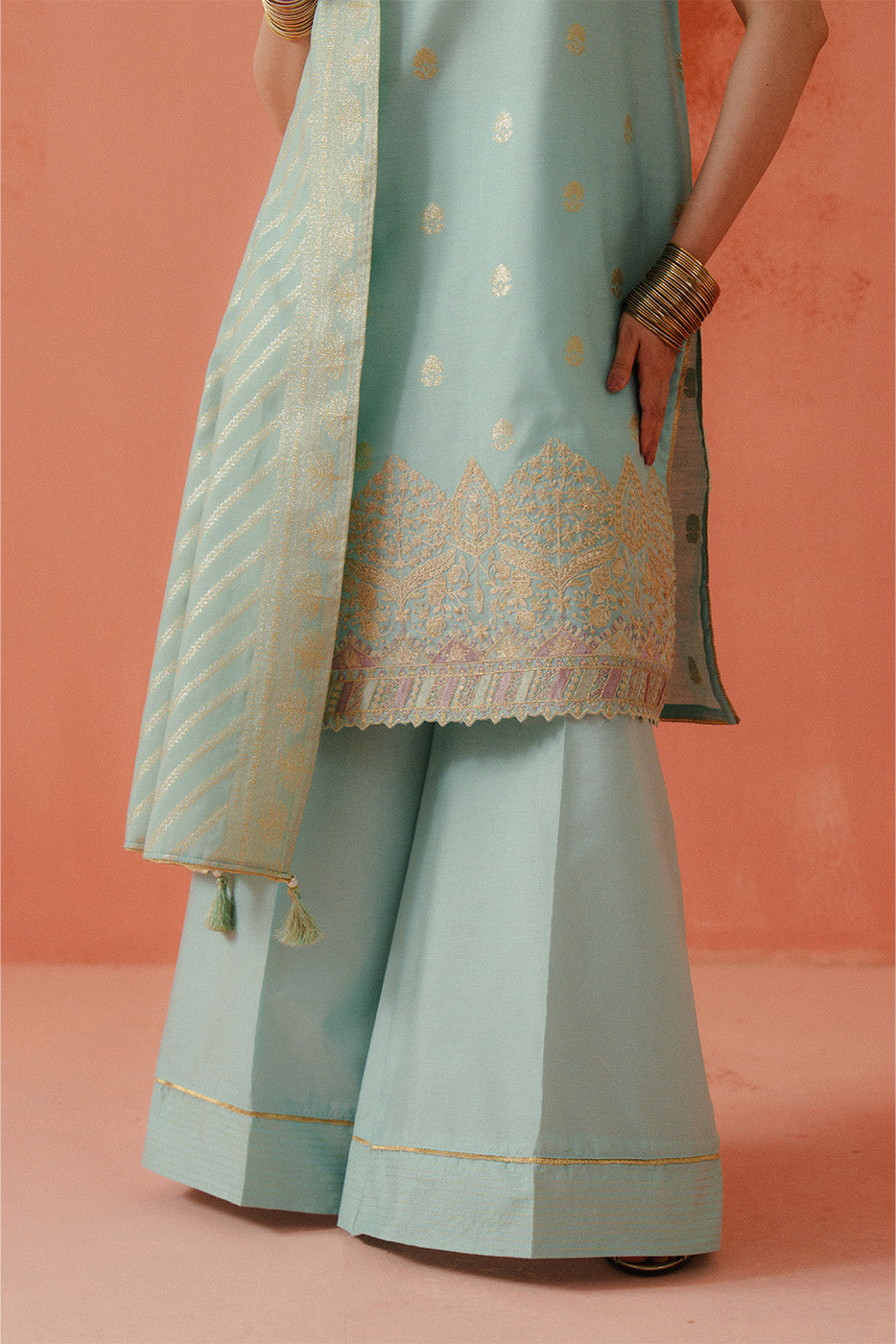 3 PIECE EMBROIDERED LUREX YAN DYED JACQUARD SUIT-PASTEL MUSE (UNSTITCHED)
