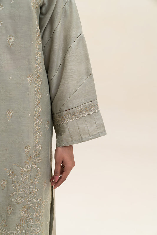 3 PIECE EMBROIDERED   SELF JACQUARD SUIT-SABLE DUSK (UNSTITCHED)