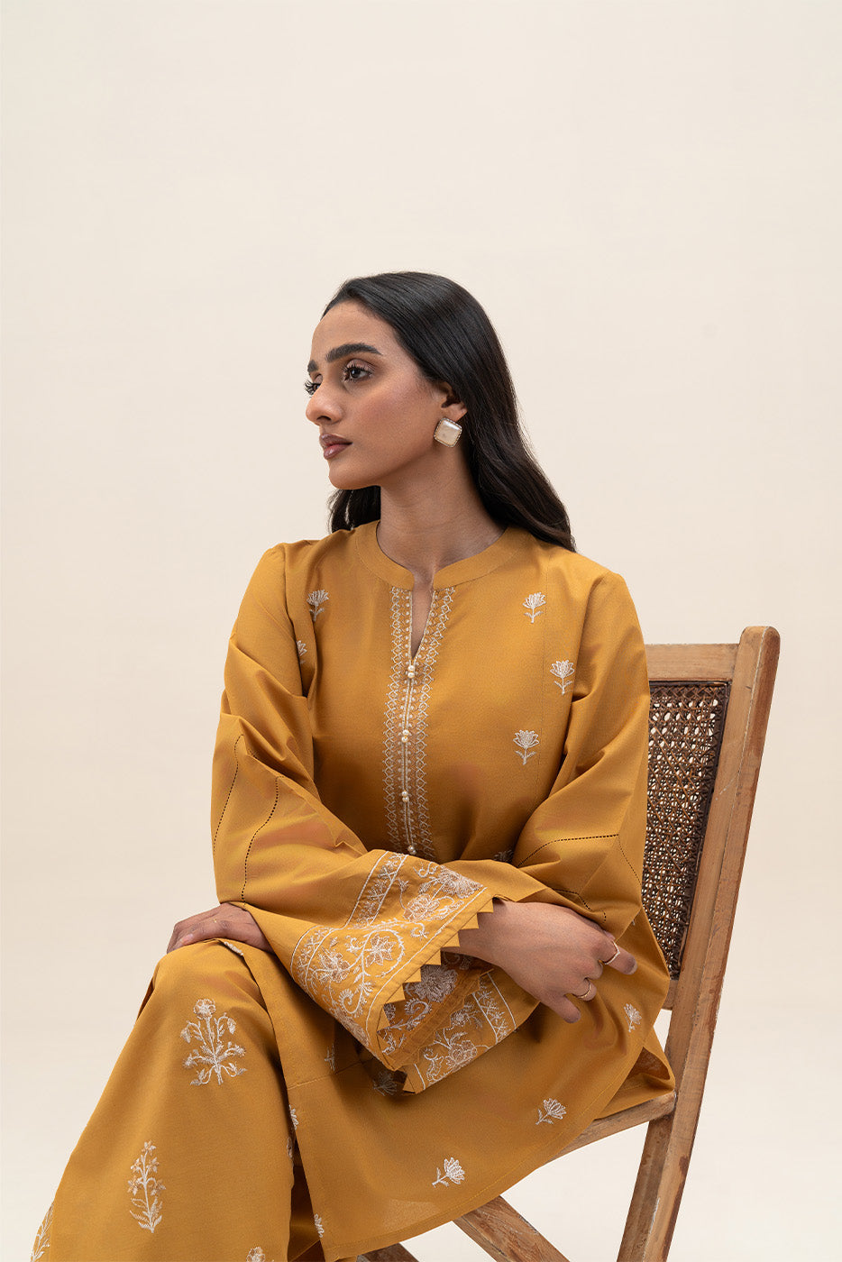 2 PIECE EMBROIDERED LAWN SUIT-CANARY AURA (UNSTITCHED)