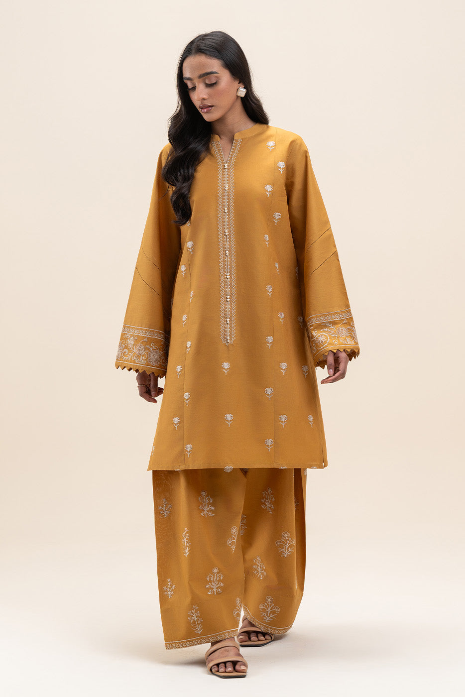 2 PIECE EMBROIDERED LAWN SUIT-CANARY AURA (UNSTITCHED)