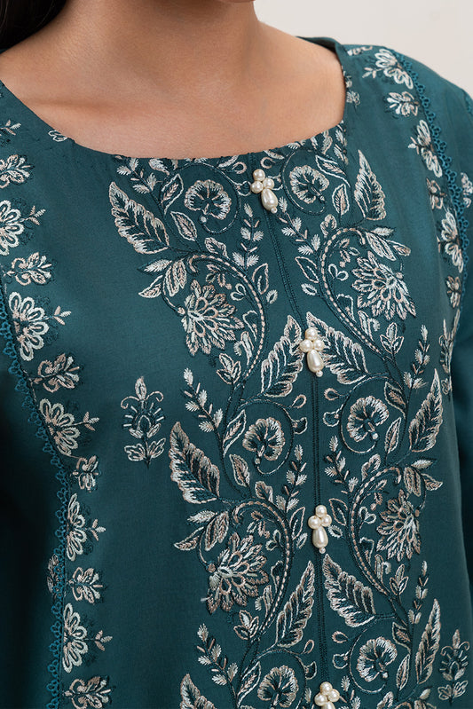 3 PIECE EMBROIDERED LAWN SUIT-TEAL GLAM (UNSTITCHED)