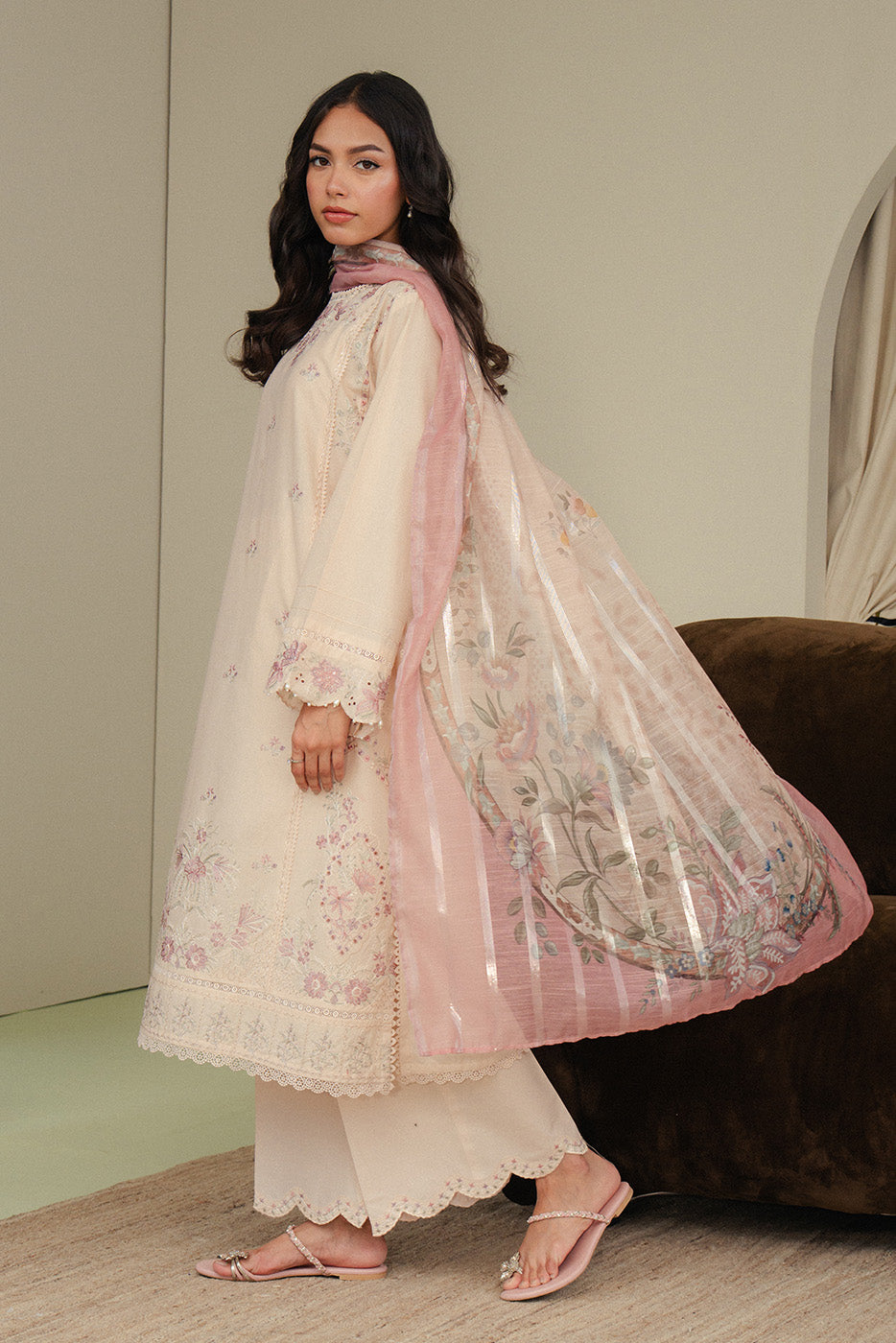 3 PIECE EMBROIDERED LAWN SUIT-SUNSET SPLENDOR (UNSTITCHED)