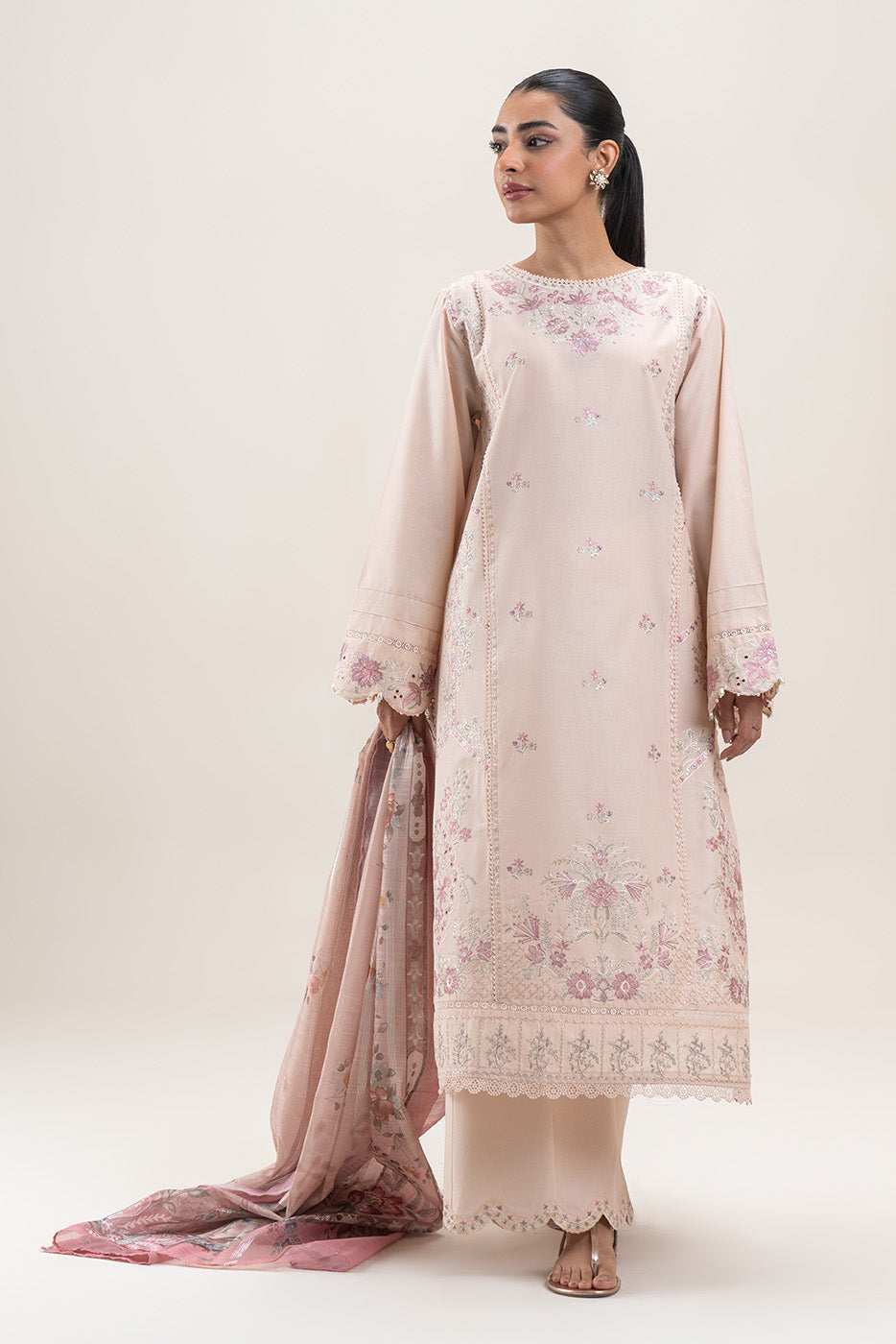 3 PIECE EMBROIDERED LAWN SUIT-SUNSET SPLENDOR (UNSTITCHED)